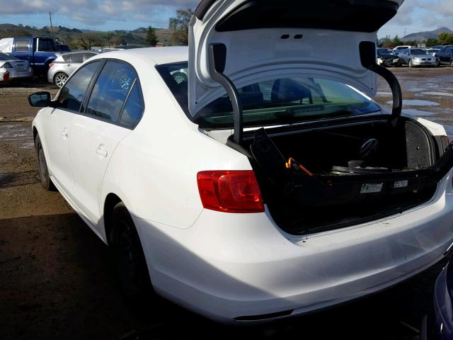 3VW2K7AJ5DM298807 - 2013 VOLKSWAGEN JETTA BASE WHITE photo 3