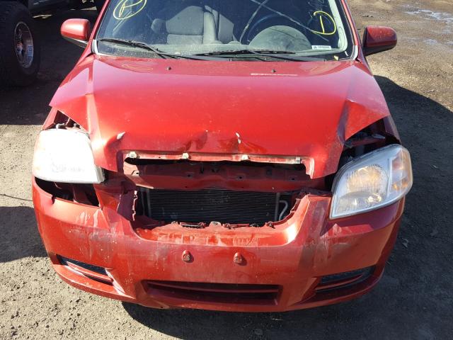 KL1TD5DEXBB129981 - 2011 CHEVROLET AVEO LS BURGUNDY photo 9