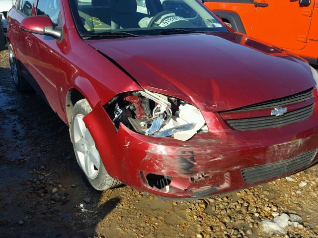 1G1AL55F077114094 - 2007 CHEVROLET COBALT LT RED photo 9