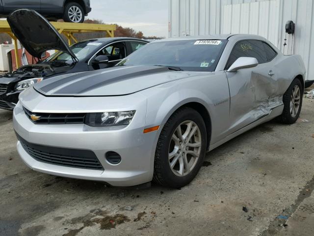 2G1FA1E38E9205118 - 2014 CHEVROLET CAMARO LS SILVER photo 2