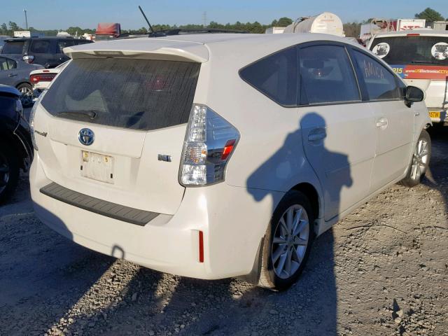 JTDZN3EUXE3317036 - 2014 TOYOTA PRIUS V WHITE photo 4