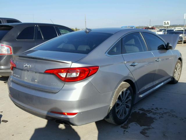 5NPE34AF7HH463548 - 2017 HYUNDAI SONATA SPO GRAY photo 4