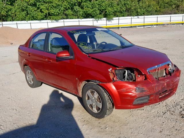 KL1TD56E39B324764 - 2009 CHEVROLET AVEO LS RED photo 1