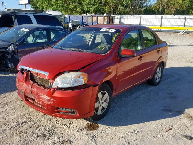 KL1TD56E39B324764 - 2009 CHEVROLET AVEO LS RED photo 2