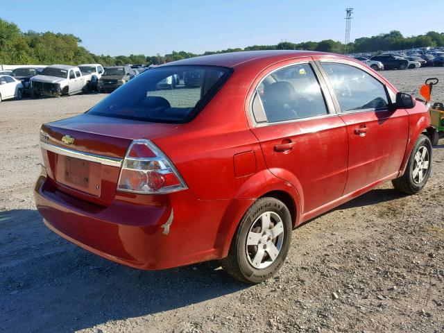 KL1TD56E39B324764 - 2009 CHEVROLET AVEO LS RED photo 4