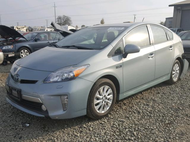 JTDKN3DP0C3013773 - 2012 TOYOTA PRIUS PLUG GREEN photo 2