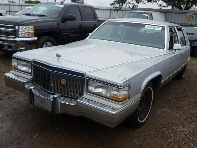 1G6DW54E7MR723335 - 1991 CADILLAC BROUGHAM SILVER photo 2