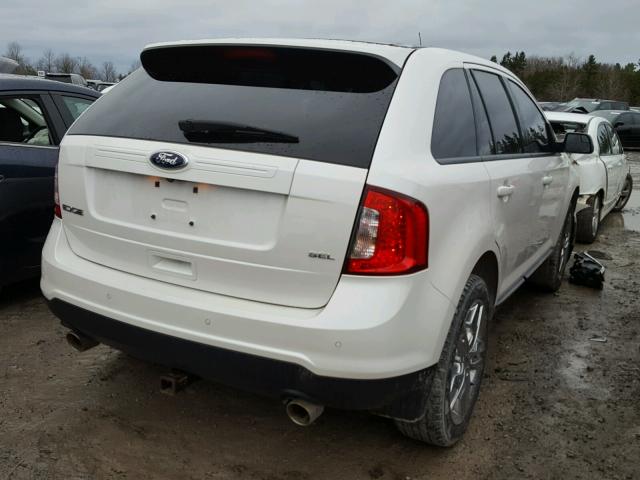 2FMDK3JCXEBB19889 - 2014 FORD EDGE SEL WHITE photo 4