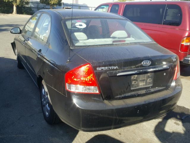 KNAFE121885525715 - 2008 KIA SPECTRA EX BLACK photo 3