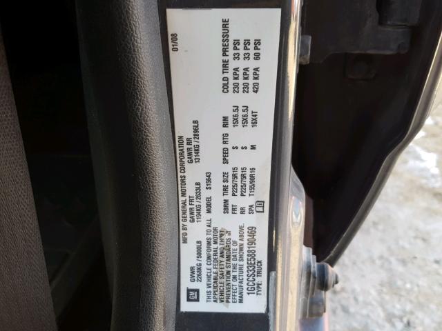 1GCCS33E588190469 - 2008 CHEVROLET COLORADO L GRAY photo 10