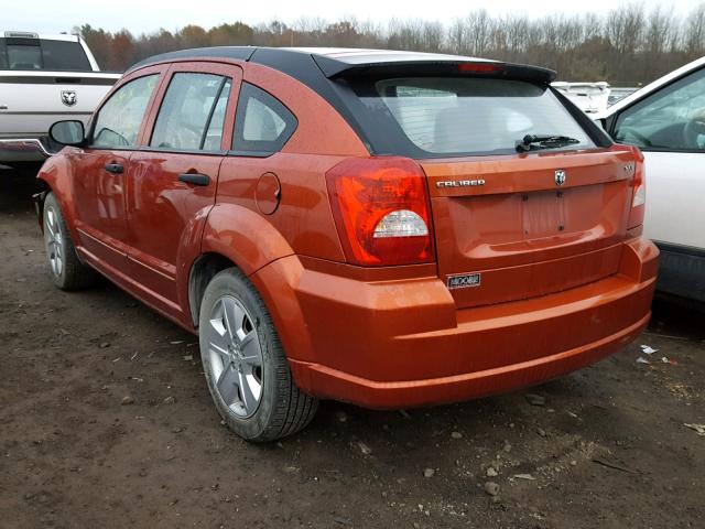 1B3HB48B37D407051 - 2007 DODGE CALIBER SX ORANGE photo 3