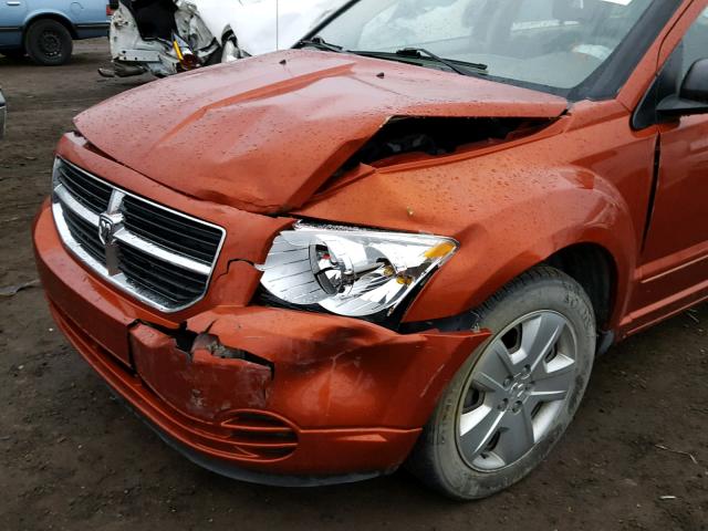 1B3HB48B37D407051 - 2007 DODGE CALIBER SX ORANGE photo 9