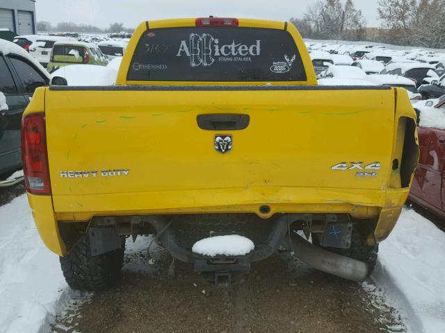 3D7KS28CX5G807860 - 2005 DODGE RAM 2500 S YELLOW photo 9