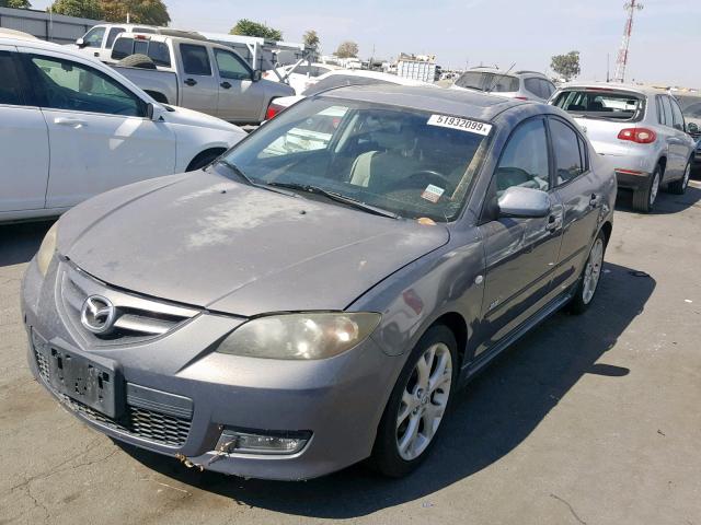 JM1BK324081124392 - 2008 MAZDA 3 S GRAY photo 2