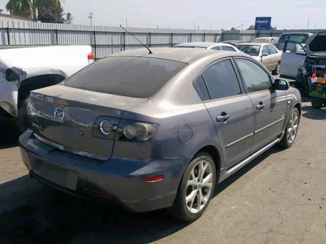 JM1BK324081124392 - 2008 MAZDA 3 S GRAY photo 4