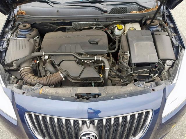 2G4GR5EK6C9169442 - 2012 BUICK REGAL BLUE photo 7