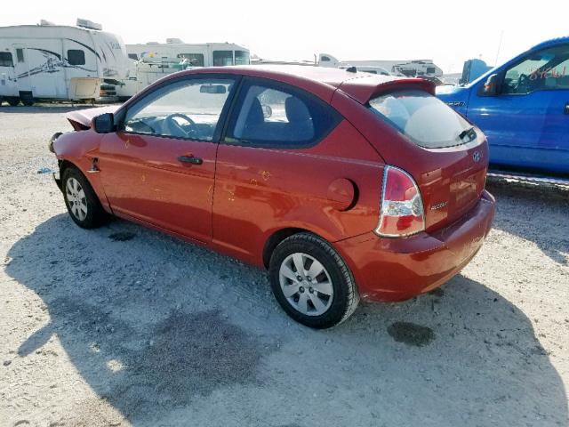 KMHCM3AC4AU160030 - 2010 HYUNDAI ACCENT BLU RED photo 3