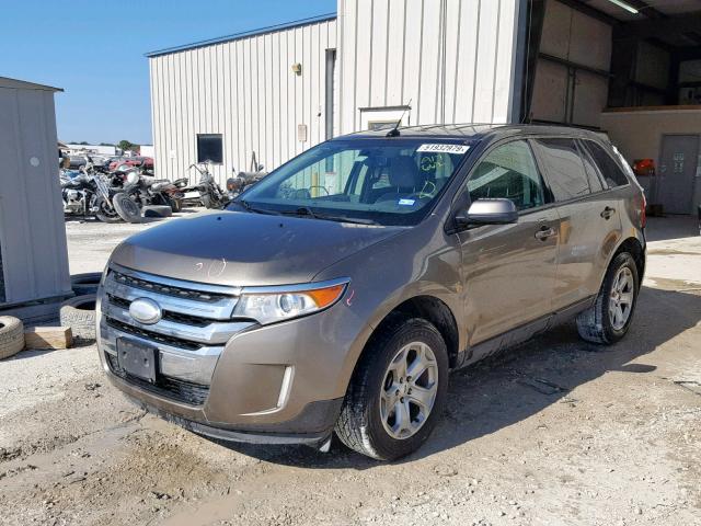 2FMDK3JC0DBA17662 - 2013 FORD EDGE SEL CHARCOAL photo 2