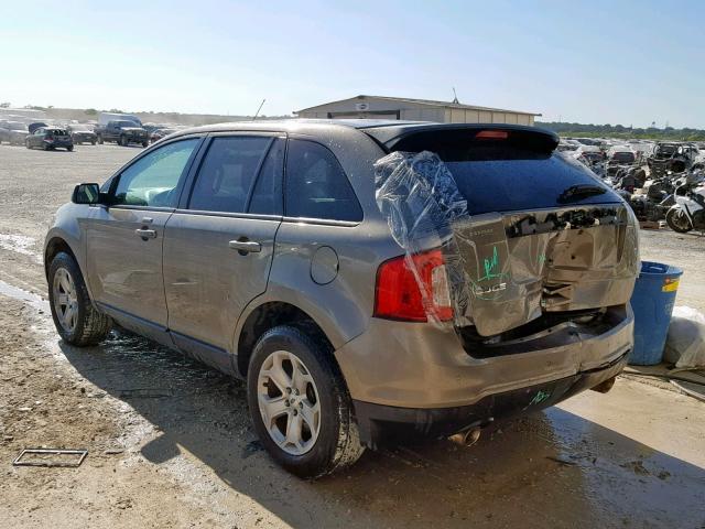 2FMDK3JC0DBA17662 - 2013 FORD EDGE SEL CHARCOAL photo 3