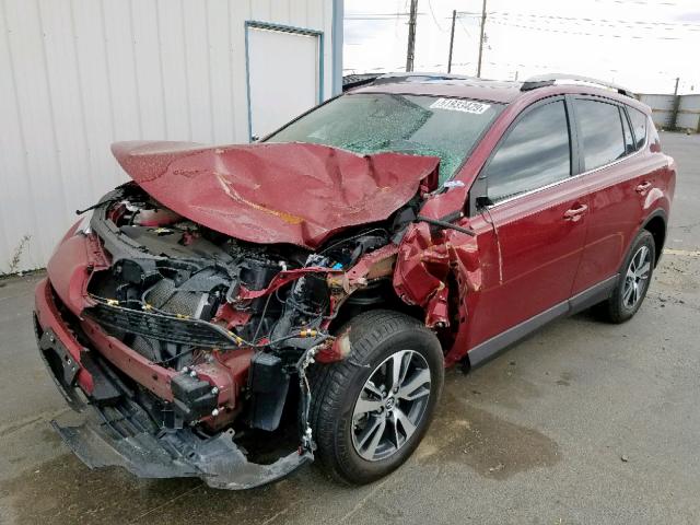 2T3RFREV6JW714565 - 2018 TOYOTA RAV4 ADVEN MAROON photo 2