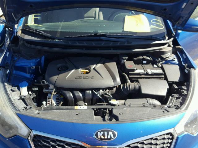 KNAFX4A87E5111928 - 2014 KIA FORTE EX BLUE photo 7