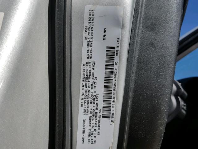 4S4BP61C957312554 - 2005 SUBARU LEGACY OUT SILVER photo 10