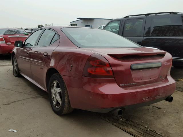 2G2WS522041113557 - 2004 PONTIAC GRAND PRIX Бордовый фото 3