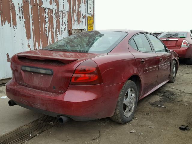 2G2WS522041113557 - 2004 PONTIAC GRAND PRIX Бордовый фото 4
