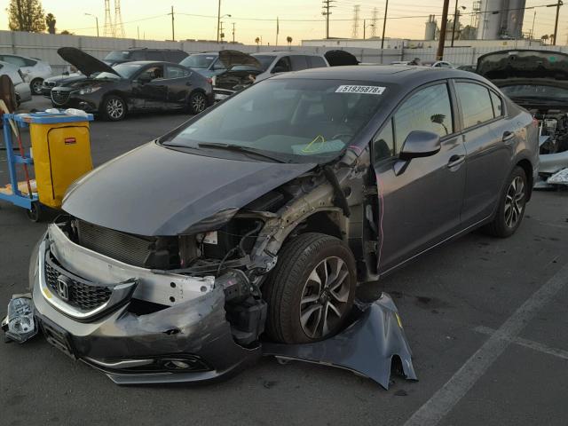 2HGFB2F96DH504447 - 2013 HONDA CIVIC EXL GRAY photo 2