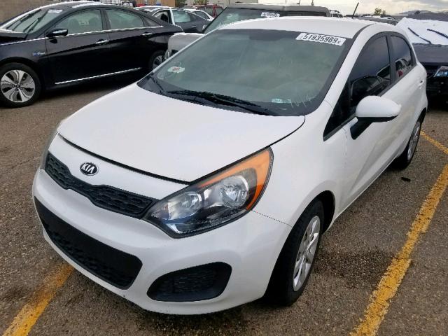 KNADM5A33D6135212 - 2013 KIA RIO LX WHITE photo 2