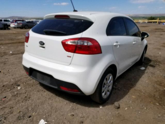 KNADM5A33D6135212 - 2013 KIA RIO LX WHITE photo 4