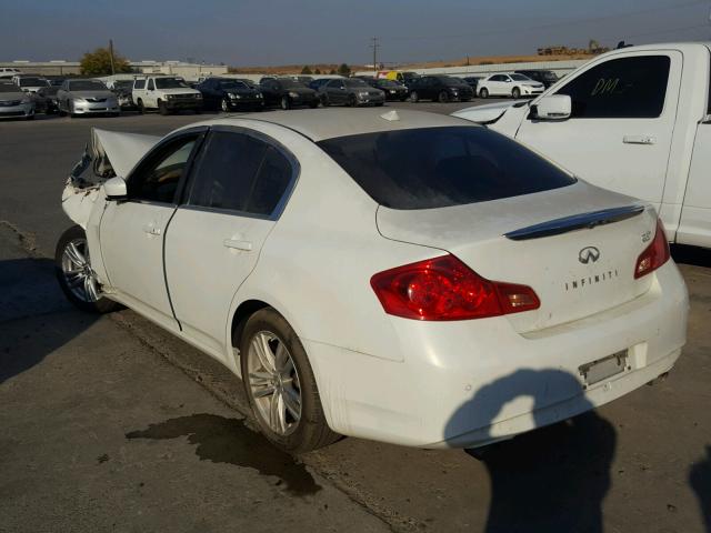 JN1CV6AP4DM722893 - 2013 INFINITI G37 BASE WHITE photo 3