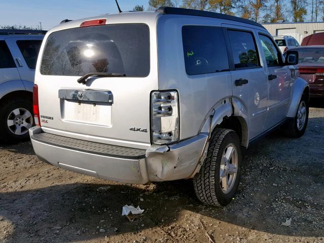 1D8GU58K58W153568 - 2008 DODGE NITRO SLT SILVER photo 4