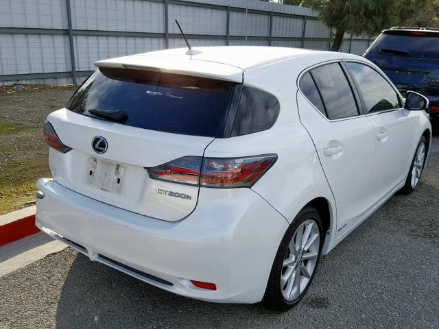 JTHKD5BH4C2102454 - 2012 LEXUS CT 200 WHITE photo 4