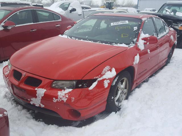 1G2WP52K52F200135 - 2002 PONTIAC GRAND PRIX RED photo 2