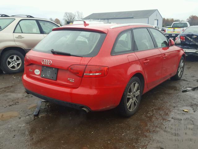 WAUVF78K69A224512 - 2009 AUDI A4 2.0T AV RED photo 4