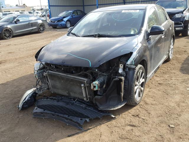 JM1BL1H65A1246892 - 2010 MAZDA 3 S BLACK photo 2