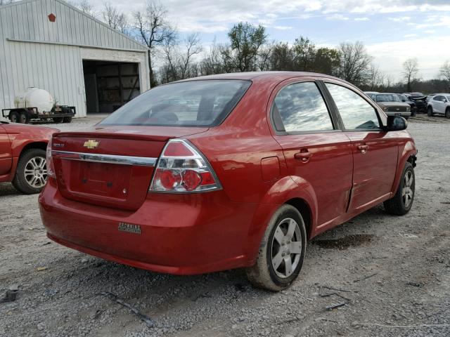 KL1TD5DE2AB046401 - 2010 CHEVROLET AVEO LS RED photo 4