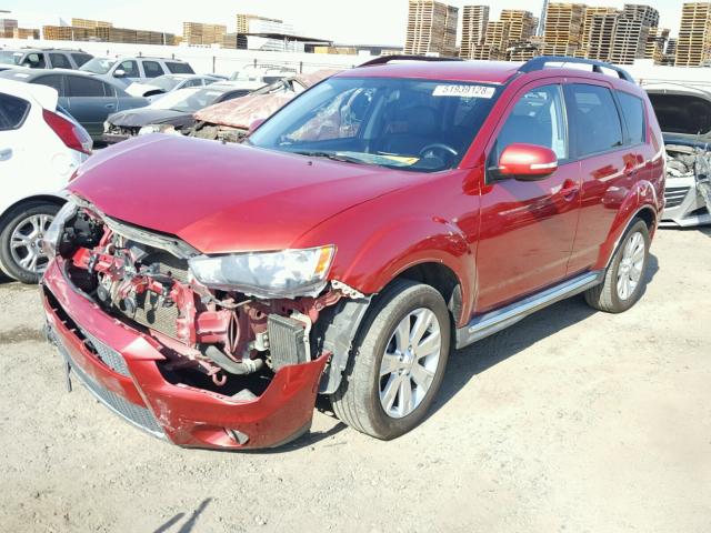 JA4AS3AW3AZ007535 - 2010 MITSUBISHI OUTLANDER RED photo 2