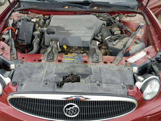 2G4WE567651291530 - 2005 BUICK LACROSSE C BURGUNDY photo 7