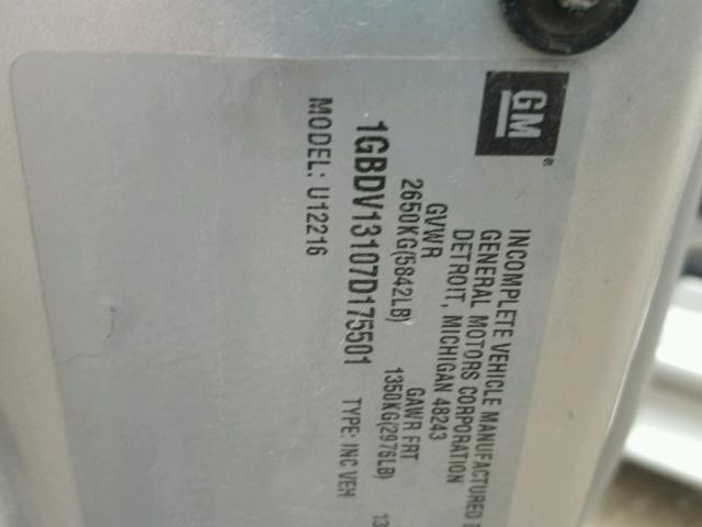 1GBDV13107D175501 - 2007 CHEVROLET UPLANDER I 灰色 照片 10