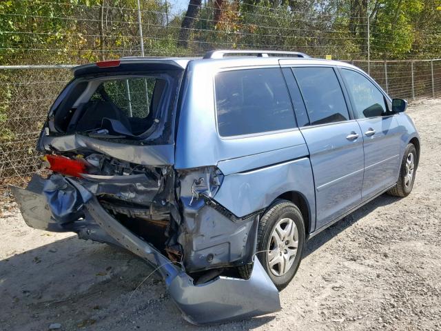 5FNRL38627B008900 - 2007 HONDA ODYSSEY EX BLUE photo 4