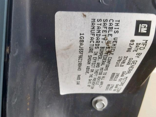 1G8AJ55F96Z198443 - 2006 SATURN ION LEVEL GREEN photo 10