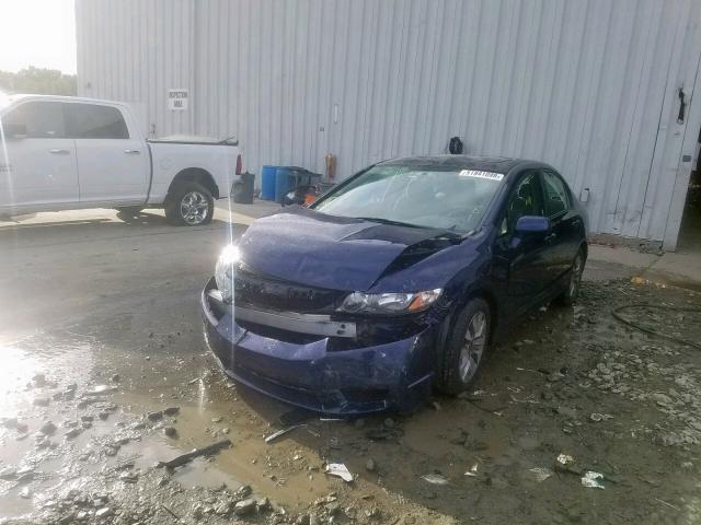 1HGFA16819L008907 - 2009 HONDA CIVIC EX BLUE photo 2