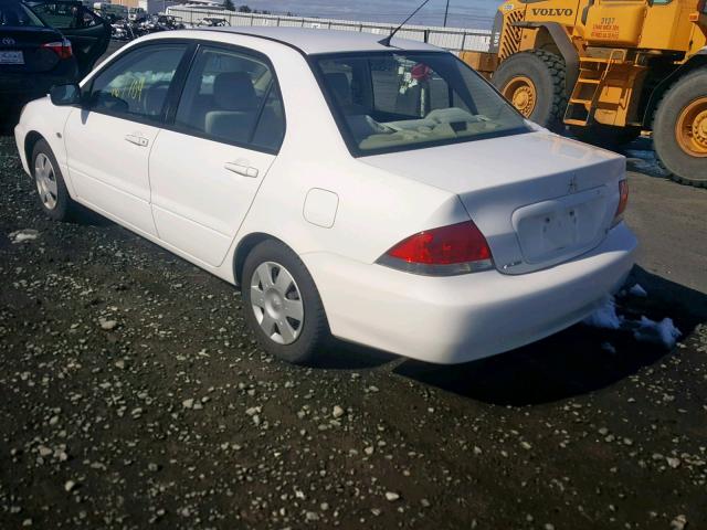 JA3AJ26E54U039874 - 2004 MITSUBISHI LANCER ES WHITE photo 3