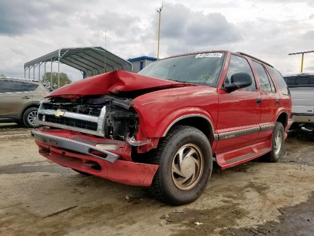 1GNDT13W2T2110515 - 1996 CHEVROLET BLAZER RED photo 2