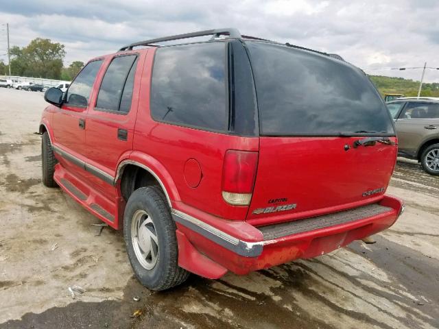 1GNDT13W2T2110515 - 1996 CHEVROLET BLAZER RED photo 3