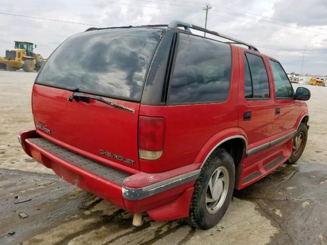 1GNDT13W2T2110515 - 1996 CHEVROLET BLAZER RED photo 4