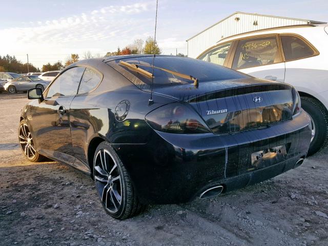 KMHHM65D27U248786 - 2007 HYUNDAI TIBURON GS BLACK photo 3