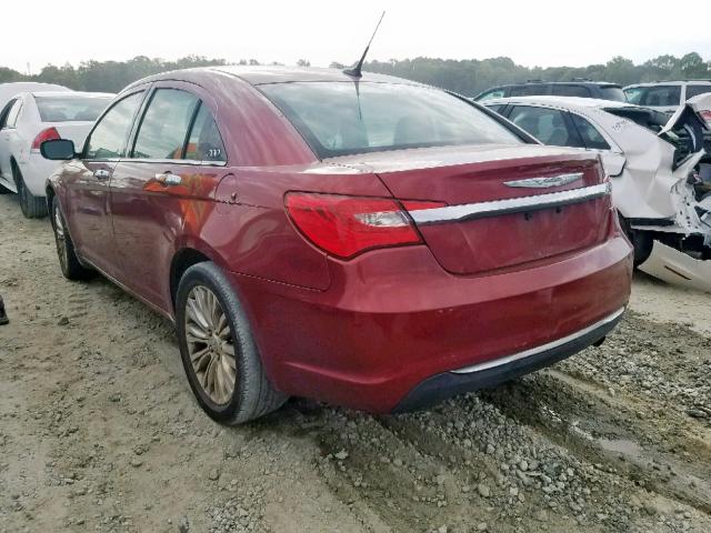 1C3BC2FB1BN533442 - 2011 CHRYSLER 200 LIMITE RED photo 3